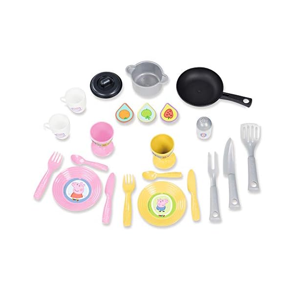 Smoby – Peppa Wutz Cooky Küche – Große Kinderküche mit viel Geschirr und Zubehör, mit Herd, Ofen, Spülbecken… – Bild 5