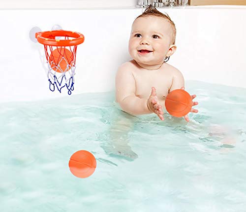 House Ur Home Bath Toy Fun Basketball Hoop & Balls Set for Boys and Girls- Kid & Toddler Bathtub Shooting Game with Strong Suctions Cups That Stick to Any Flat Surface. Perfect Bath Toys Gift Set.