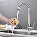 High Arch Kitchen Faucet Brushed Nickel,360 Degree Swivel Spout Kitchen Sink Faucet Hot and Cold Water Mixer, Modern Lead-Free Commercial Bar Sink Faucet fit for 1 Hole Single Handle Faucet Anti-Rust