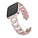 bayite Bling Bands Compatible with Fitbit Versa/Versa 2, Stainless Steel D-Link with Rhinestones, Rose Gold 5.5