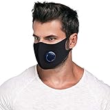 Dust Mask, Activated Carbon Dustproof Half face Mask with Airflow Valve for Exhaust Gas, Pollen Allergy, Flu Germs,PM2.5, Running, Cycling, Outdoor Activities