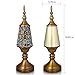 Decorative Turkish Arabian Table Lamp with Handmade 3D Effect Glass and Bronze Base for Bedroom, Bedside, Living Room, Office
