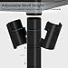 Rackaphile 3+2 Tier Bookshelf Adjustable Shelving Metal Storage Display Shelf Bookcase Utility Kitchen Storage Rack Organizer for Under Staircase, Bathroom, Pantry, Black and White