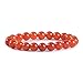 Justinstones Red Dragon Skin Agate 8mm Round Beads Stretch Bracelet 7 Inch Unisex