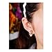Cz Crusted Skull Pink Flower Flowers Rose Stud Earrings Gift Boxed