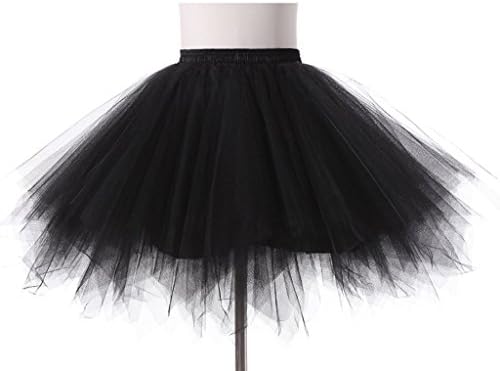 shiningdress Women's Fashinon Petticoat Multi layer Underskirt Tulle Prom Evening Skirts Slips Black