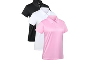 ORRSTARRY 3-Pack Women's Short-Sleeve Sport Polo Shirts Quick Dry Moisture-Wicking Activewear Polos Tops for Work