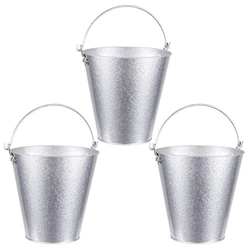 4 Juvale+Small+Round+Galvanized+Buckets