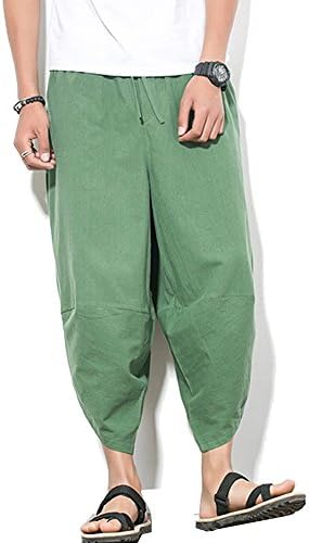 Chns Mens Boho Hippie Baggy Cotton Harem Pants with Pockets XXL