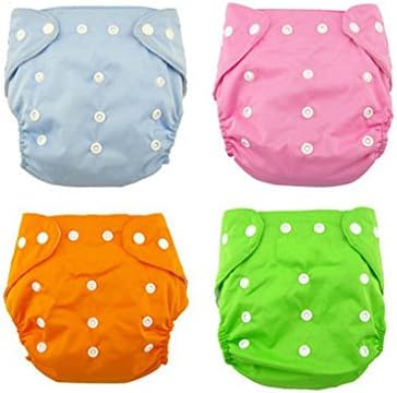 Baby Comfortable Reusable Cloth Diapers Infant Adjustable Washable Diaper Cover (Pack of 4 Pieces )