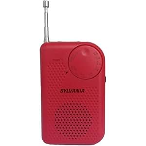 Amazon.com: Portable AM/FM Pocket Radio With Built-In Speaker, Red ...