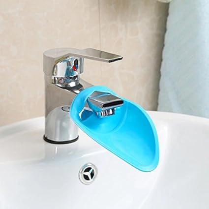 Gros Plain Tap Extender Bathroom Accessories Faucet Extender for Helps Children Toddler Kid Hand Washing in Bathroom Sink Silicone Materials