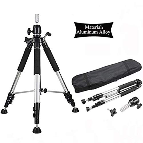 FUNTRESS Heavy Duty Wig Head Stand Adjustable Cosmetology Hairdressing Training Metal Mannequin Tripod Stand For Canvas Block Wig Head Stand With Travel Bag - Thumbnail 6