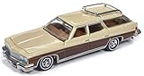 1975 Buick Estate Wagon Sand Beige with Woodgrain Muscle Wagons Limited Edition to 4,800 Pieces Worldwide 1/64 Diecast Model Car by Autoworld 64192/ AWSP013 A