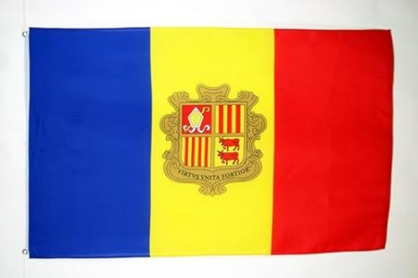 Az Flag Bandiera Andorra 150x90cm Bandiera Andorrana 90 X 150 Cm Amazon It Sport E Tempo Libero