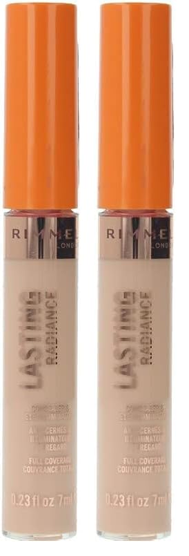 Rimmel Lasting Radiance Full Coverage Concealer and Eye Illuminator, SPF 25, 40 Soft Beige (Rimmel Wake Me Up Concealer Upgrade) (Pack of 2)