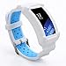 wonlex Band for Samsung Gear Fit2 / Fit2 Pro, Silicone Replacement Watch Bands Strap Compatible with Galaxy Gear Fit2 SM-R360 & Fit 2 Pro for Women & Men (White/Blue)