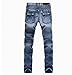 PGXT Men's Runway Stretch Jeans, Washed Acid Light Blue Biker Jeans 32