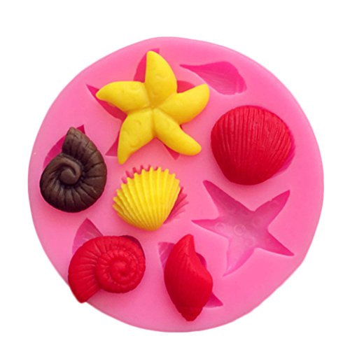 Chige Candy Mold, Silicone Baking Trays - Food Grade & BPA Free - Not Sticky Cake Decoration Mould For Mousse,Chocolate Brownie,Jelly,Ice Cream,Chiffon,Cheesecake,Fondant (Sea Starfish)