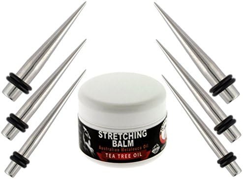 Set of 3 Stainless Steel Tapers with Whole Life Stretching Balm (2g - 0g - 00g)
