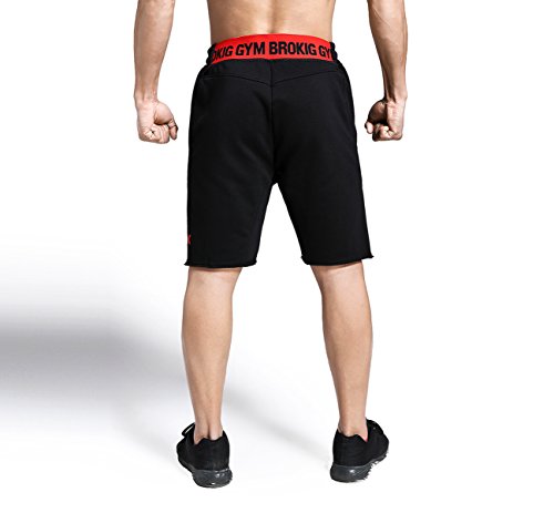 image for BROKIG Men's Fitted Jogging Shorts, Casual Cotton GYM Fitness Bodybuil