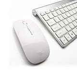 Morrivoe Ultra-thin Mini Keyboard Suit 2.4 G Wireless Keyboard- Keyboard and Mouse Combo Bundle(Silver )