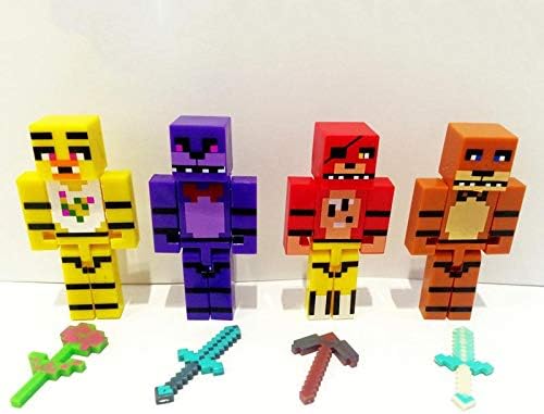 4pcs for Minecraft FNAF Plastic Toy Set 