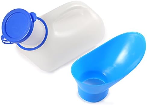 ONEDONE 1000 ML Universal Portable Urinal Pee Bottle with Female Adapter for Hospital Camping Car Travel (White-1)