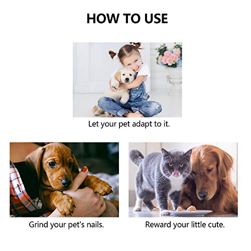 Blu7ive Dog Nail Grinder,Dog Nail Trimmers,Paw Smoothing Trimming Tools,for Small, Medium and Large Dogs, Pet Nail Grooming Clippers, with Continuously Variable Transmission