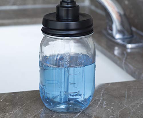 Easy-Tang Clear Glass Soap Dispenser for Kitchen, Bathroom - Refillable Wash Hand Liquid Bottle, 16 Oz Mason Jar with Black Pump Holder, Ideal for Dish Detergent, Essential Oil, Shampoo Lotion - Thumbnail 2