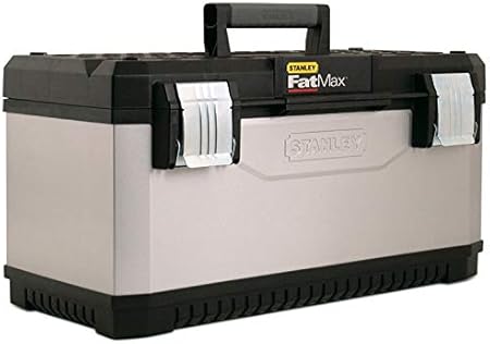 Stanley 1 95 615 Boite A Outils Gamme Fatmax Metal Plastique 51 Cm Attaches Metalliques Anticorrosion Poignee Bi Matiere Rainure V Pour Coupe D Appoint Cadenassable Capacite Max 32 Litres Amazon Fr Bricolage