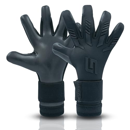 GRIPMODE Blackout Hybrid All Weather Griptec® Latex Coated Goalkeeper Gloves Football Goalkeeper Gloves for Kids, Youth and Adults, Size 7-11