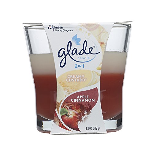 Glade 2-in-1 Jar Candle, Creamy Custard/Apple Cinnamon, 3.8 Ounce