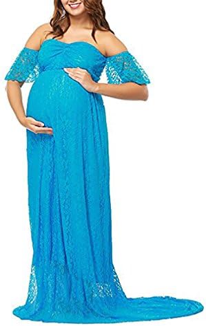 Elegant Photography Maternity Wrap Maxi Dress Fancy Gown Train Baby Shower Photo Shoot