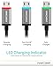 LED Micro USB Cable (6 FT - 2Pack), FosPower [Quick Charge 3.0] Reversible Micro B to Reversible USB A Cable [Extra Long] for Samsung, HTC, Motorola, Nokia, LG, PS4 / Xbox One Controller