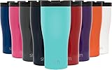 Simple Modern Journey 15oz Travel Mug - Vacuum Insulated 18/8 Stainless Steel Hydro Tumbler - Splash Proof Glip Lid Coffee Cup Flask - Caribbean Blue