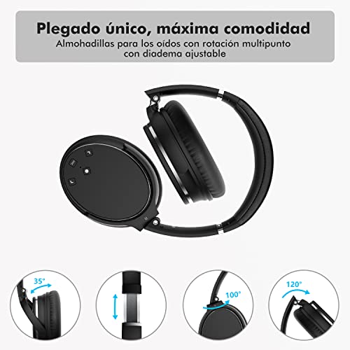 Srhythm Auriculares inalámbricos NC25 Bluetooth 5,3,Auriculares Ligeros con cancelación de Ruido sobre la Oreja con Baja latencia, Modo de Juego