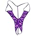 YiZYiF Women's Crotchless Cupless Bodysuit Swimsuit Open Teddy Thong Nightwear Purple