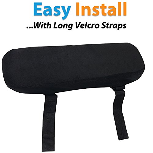 Memory Foam Soft Chair Arm Pad. Velcro to Existing Armrest. Upgrade and