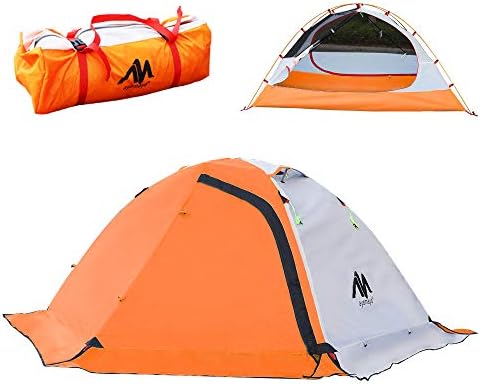 テント 2人用 ソロテント 1人用 超軽量 キャンプテント 二重層 山岳テント 防風 防寒 雪 スカート スノースカート 4シーズン 防雨 通気 設営簡単 メッシュ 二層構造 軽量 コンパクト ソロキャンプ ファミリー キャンプ バーベキュー ビーチ 防災