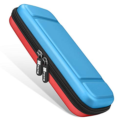 Fintie Carry Case for Nintendo Switch – [Shockproof] Hard Shell Protective Cover Portable Bag w/10 Game Card Slots and Inner Pocket for Nintendo Switch Console Joy-Con & Accessories, Blue Red