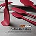 Silicone Spatula Set 5-Piece, NOVASTARCK Heat-Resistant One Piece Design Seamless Rubber Spatula Spoonula Dishwasher Safe for Mixing Cooking & Baking (Cherry Red)