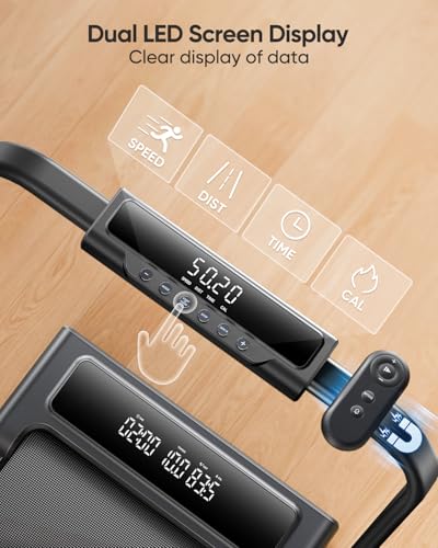 TOPUTURE Foldable Walking Pad with Incline, 4 in 1 Treadmill for Home & Office, 2.5HP Under Desk Treadmill, Portable Compact Treadmills Silent Remote Control, App & LED Display, Installation-Free