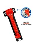 Car Window Breaker - Punch Hammer Resq Escape Tool As AAA Recommends for Car Rescue in Flash Flood Mudslides Family Locked in Car Emergency Life Saving Survival Kit - Money Back Lifetime Guarantee