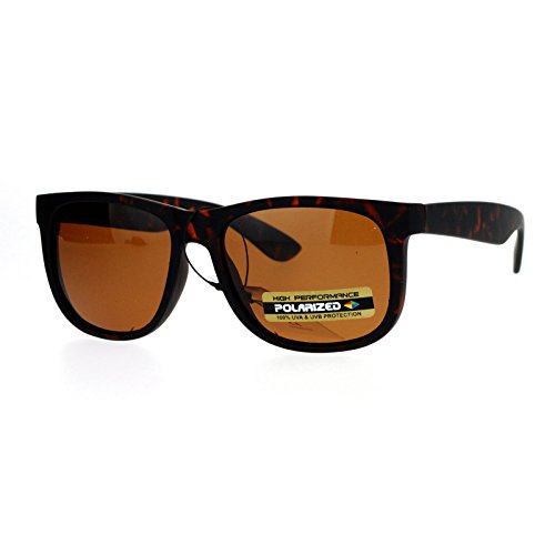 Polarized Sunglasses Classic Square Unisex Anti-glare UV400 Matte Tort, Brown