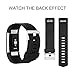 For Fitbit Charge 2 Bands, Adjustable Replacement Bands with Metal Clasp for Fitbit Charge 2 Wristbands Special Edition Black Grey Small