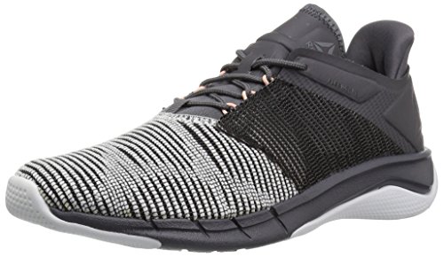 Reebok Women's Fast Flexweave Running Shoe, White/ash Grey/Black/Desert dust, 8.5 M US