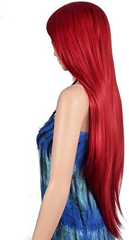 Krodi Long Straight Anime Cosplay Wigs ,Full Hair Replacement Heat Resistant Fiber Wig ,Red