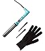 Le Angelique 1.25 Inch Large Barrel Ceramic Curling Wand for Long Hair & Big Beach Waves Curls - 32 mm Thick Wide Curler Iron with Glove And 2 Clips | 450F Instant Heat | Dual Voltage - Tiffany Blue