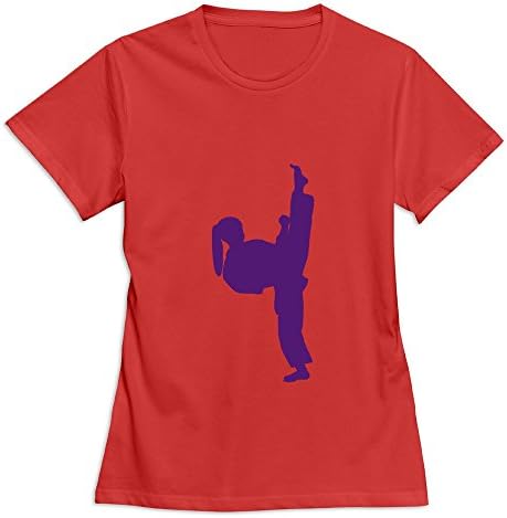 HEJX Karate Girl Texts Women's O Neck T-Shirt Red US Size XXL